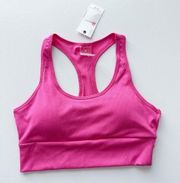 NWT  Women’s Pink Ribbed Sports Bra Size Medium