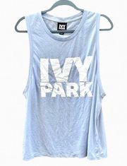 Ivy Park Oversized Tank Top Blue White Size M