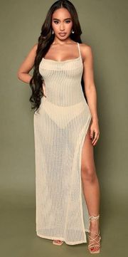 SXY Crisscross Tie Backless Split Thigh Cami Dress