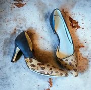 Rendon 2 D’Orsay pump calf hair leopard print tan black gold