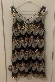 Banana Sequin Semi-Formal Dress