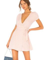 LPA back cut out plaid pink Wrap Dress