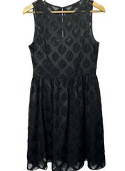 Banana Republic Sleeveless Fit & Flare Dress Black Diamond Print Women's Sz 6