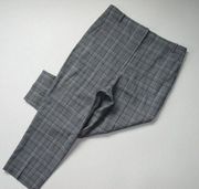 NWT TIBI Taylor James in Lavender Gray Menswear Check Wool Crop Pants 12