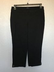 EUC JM Collection Black Pull Up Capri Pant sz S