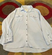 Lumber Jane Waffle Shirt Button Down Shacket Shirt Jacket Light Blue Small