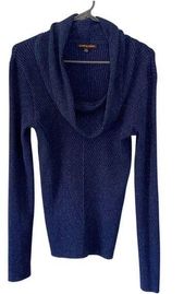 Adrienne Vittadini Blue Metallic Sweater
