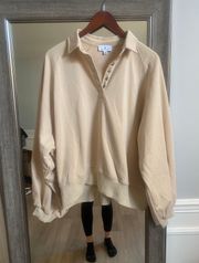 NWOT Grey Bandit Tan Snap Fleece  Pullover