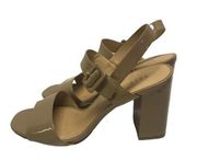 Talbots beige chunky heel thick strap sandals heels WOMEN’S SIZE 10