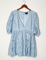 BARDOT GIGI MINI LACE DRESS IN BABY BLUE