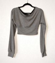 NWT  Grey Cropped Lightweight Long Sleeve Top Size XS