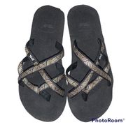 NWOB Teva Black Mandalay Ola 2 Foam Wedge Sandals 6