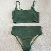 ✨ Kona Sol Green High Waisted Bikini Set Medium