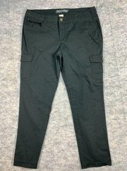 Faded Glory Sz 18 Skinny Womens Pants Black Zip Cotton Spandex Pockets NWOT Flat