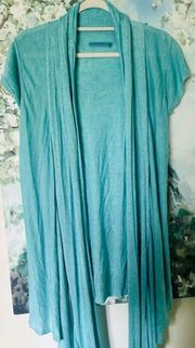 Alice + Olivia Wrap Around Infinity Cardigan Short Sleeve in Aqua blue size s