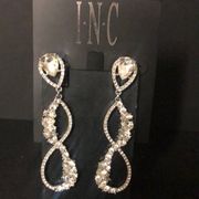 INC crystal teardrop party blinged out earrings