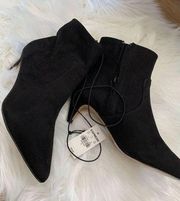 Express size 7 black booties kitty heel