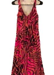 Cabi Maxi Dress S Style #109 Pink Animal Print