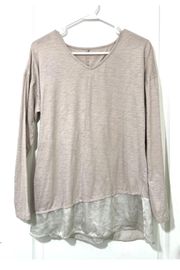 Eileen Fisher Sleepwear Tan Top S by Garnet Hill 100% Organic Cotton Size Small