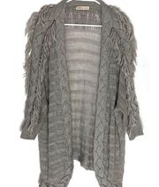 Rebecca Taylor fringe open sweater cardigan size XS