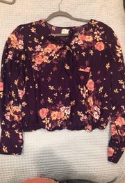 Purple Floral Blouse