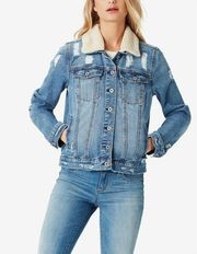 Jessica Simpson Womens Distressed Jean Jacket blue XS