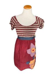Womens Vintage Chelsea & Violet Flower Power Stitched Dress - Sz M