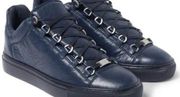 Balenciaga Arena Creased Leather Women’s Sneakers NAVY BLUE SIZE 38 EUC