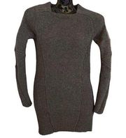 Able Doe Gray Pullover Sheath Sweater Dress