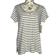 Threads 4 Thought LARGE T4T Striped V-Neck Short Sleeve Felicity Tee