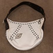 Vintage White Leather Purse