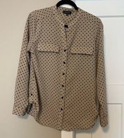 Tan and Black Polka Dot Blouse