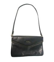 Vintage Etienne Aigner Black Leather Envelope Clutch Purse