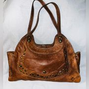 PATRICIA NASH Leather Studded Shoulder Bag