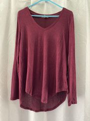 Burgundy Long Sleeve Top