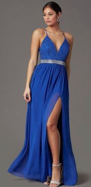 Blue Floor Length Dress