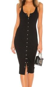 About Us / Superdown Shelby black ribbed Midi Dress