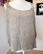 NWT Levi's  Floral Scoop Neck Cami Top in Beige