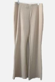 Kittenish Cream Ribbed Pull-On Flare Pants Size XXL NWT