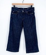 7 For All Mankind Crop Dojo Jeans Low Rise Dark Wash Size 27