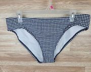 Blue Gingham Hipster Bikini Bottoms Women’s Large NWT