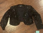 Vintage R&M Richards Collection Black Sequin Bolero Jacket