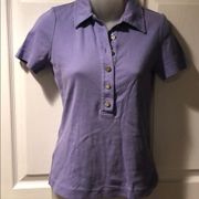 Tory Burch 6 button all cotton polo lavender S