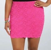 Torrid Pink Lace Bodycon Fitted Skirt