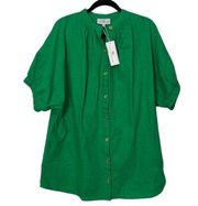 Never A Wallflower Green Elastic Sleeve Peasant Dress women’s size xs NWT