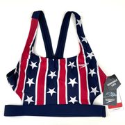 Speedo | NWT Striped Star American Flag Swim Bikini Top
