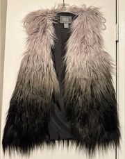 BKE black ombré faux fur vest size M