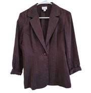 Karen Kane Vintage Brown Lightweight Blazer Tencel Lyocell Size 4 Petite