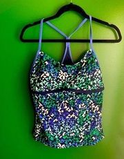 Nike Tankini Top Only Blue Green Size L Large Halter Swim