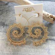 Amrita Singh Aria Spiral Gold Filigree Earrings